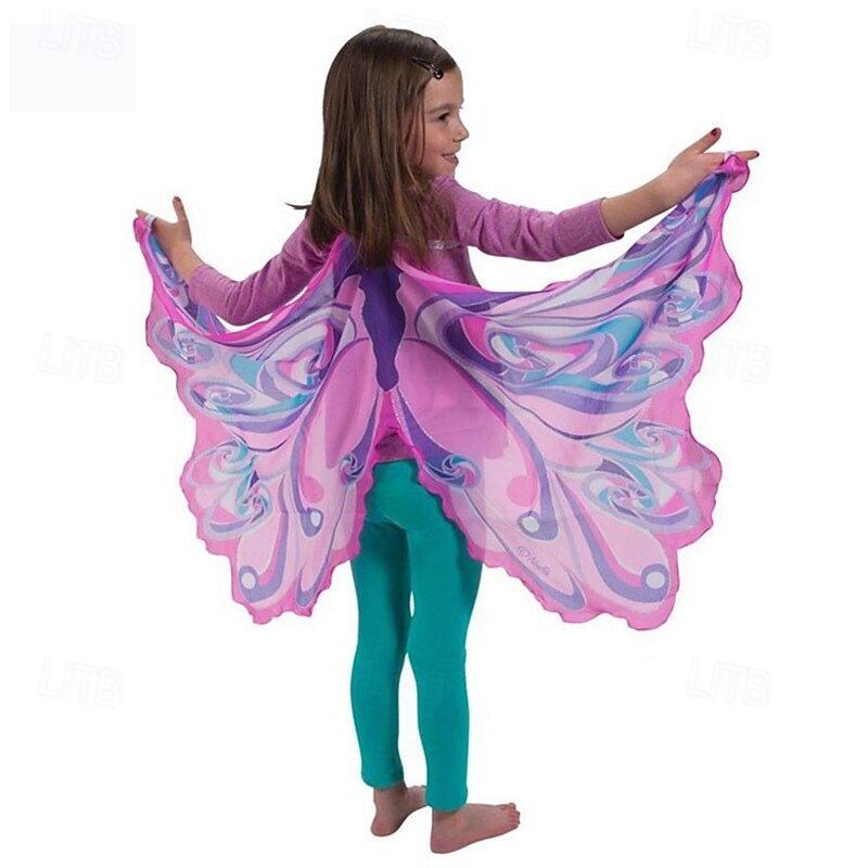 Butterfly Halloween Cosplay Costume Cloak Cosplay Kid's Girls' Mardi Gras Performance Party Halloween Easy Halloween Costumes Dress Up4