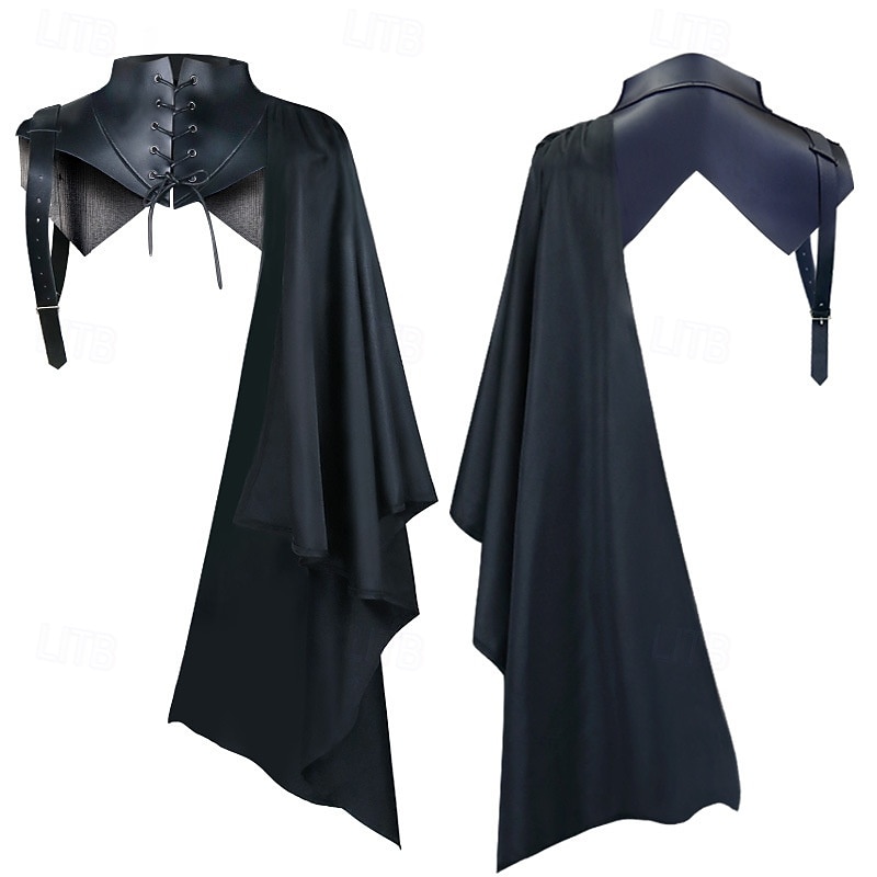 Retro Vintage Punk & Gothic Medieval Cloak Shawls Crusader Outlander Solid Color Fancy Dress Men's Women's Unisex Viking Fantasy Steampunk Masquerade Performance Party / Evening Stage Adults' Shawl2