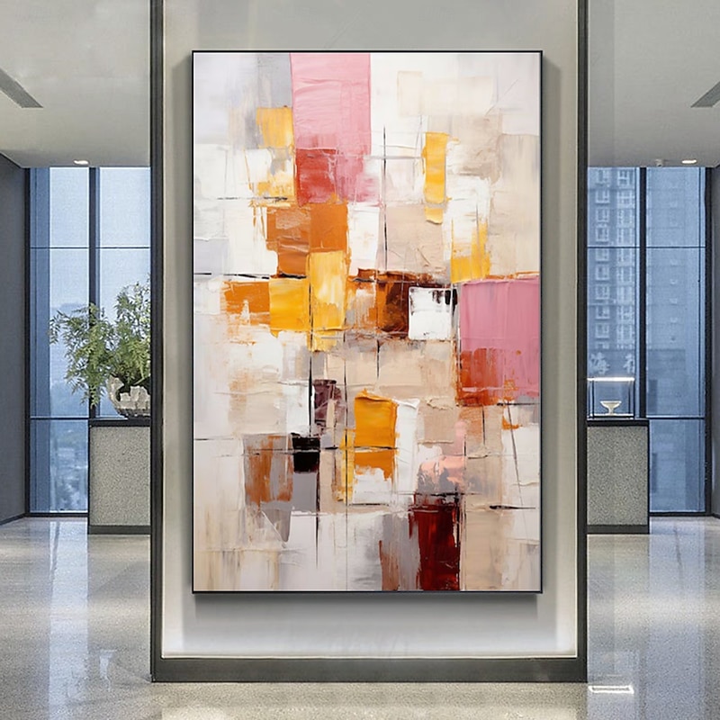 Handmade Oil PaintingCanvasWall Art DecorationAbstract Knife PaintingLandscape Warm ColorsFor Home Decor Rolled Frameless Unstressed Painting2