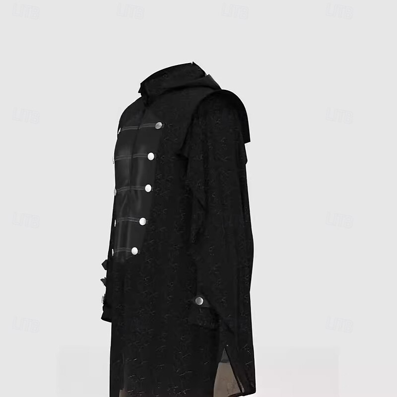 Punk & Gothic Medieval Renaissance Coat Masquerade Knight Ritter Fancy Dress Men's Fantasy Steampunk Masquerade Party / Evening Adults' Coat4