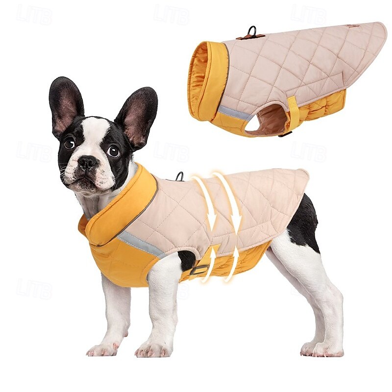 Dog Coat Jacket Fashion Winter Reflective Adjustable Waterproof Warm Fashion Outdoor Dailywear Homewear Dog Clothing for Medium Large