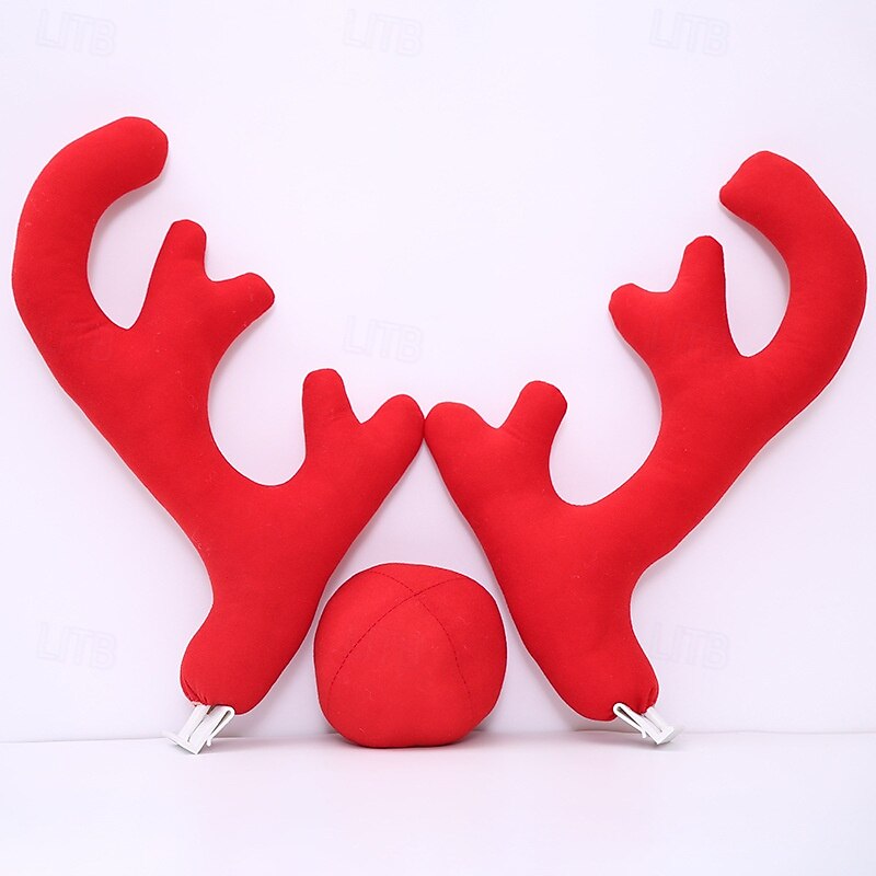 Christmas Car Decorations, Christmas Decoration Xmas Party Large Reindeer Antlers, Festive Car Antlers for Holiday Spirit