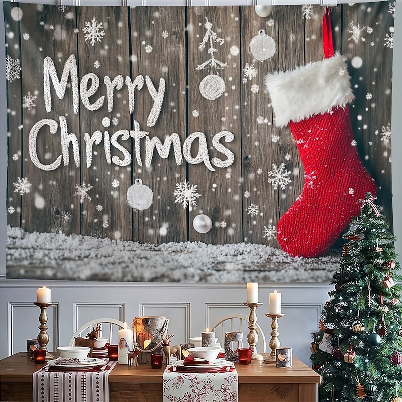 Christmas Decorations Hanging Tapestry Xmas Background Wall Art Large Tapestry Mural Decor Photograph Backdrop Blanket Curtain Home Bedroom Living Room Decoration4