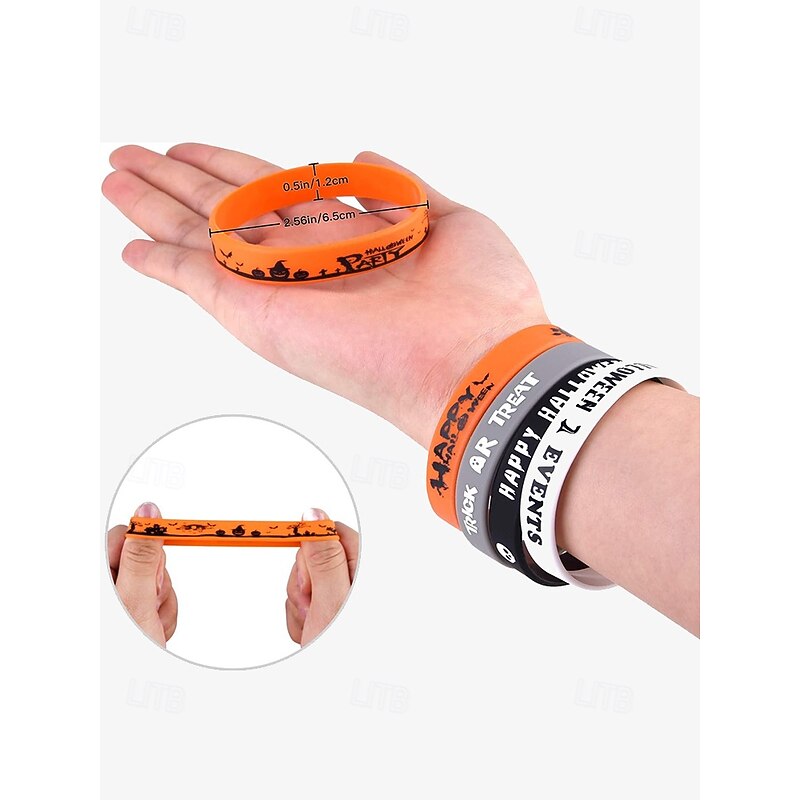 Halloween-Themed Silicone Wristbands – Assorted Colors and Designs for Trick-or-Treat Parties, Events, and Gifts4