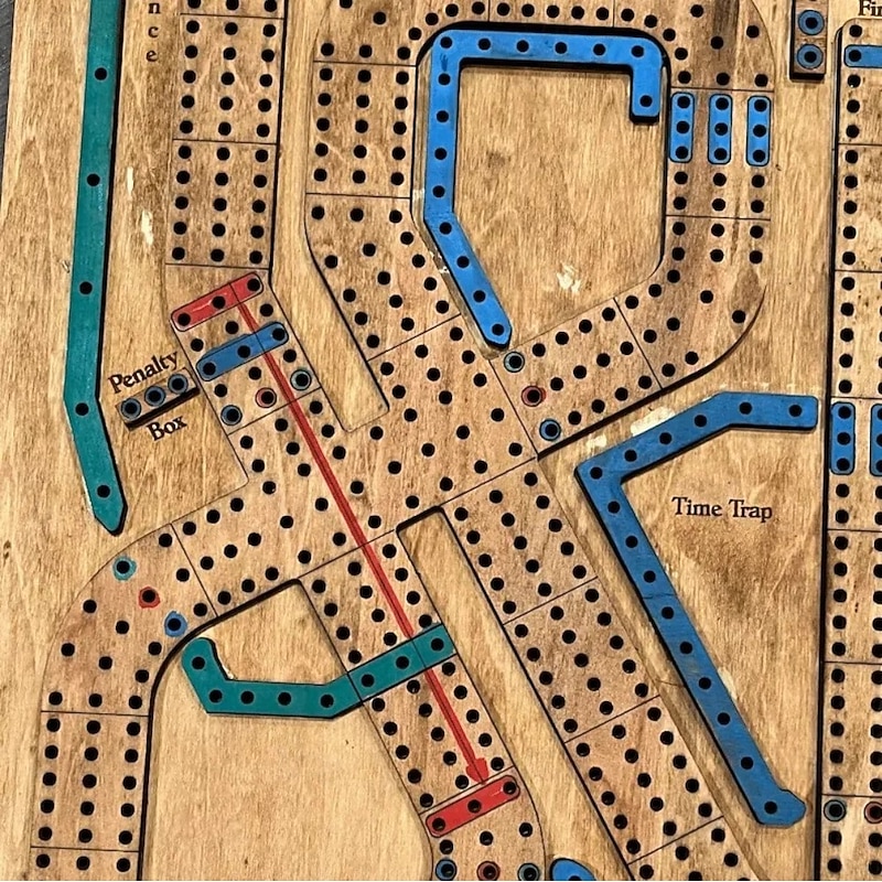 Cribbage Wars Board Game 2025 New Wooden Cribbage Set with Fun Twists, Time Warps & Traps Family-Friendly Traditional Game with Storage for Cards and Pegs4