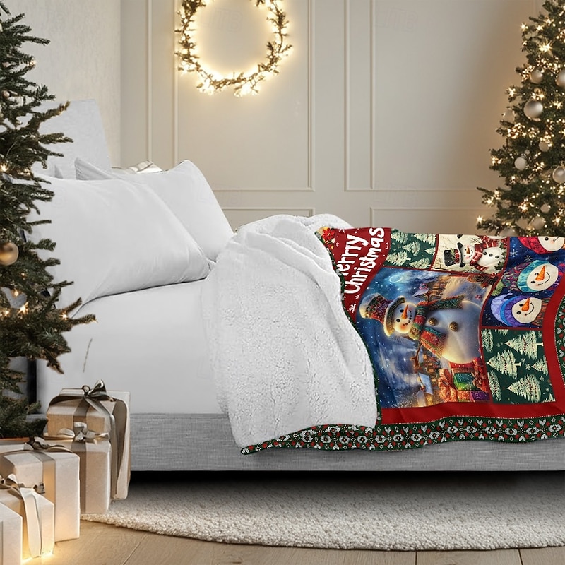 Christmas Blanket Throw Cozy and Festive Holiday Blanket Perfect for Adding Warmth and Seasonal Cheer to Your Home Decor Ideal for Couch, Bed, or Gift4