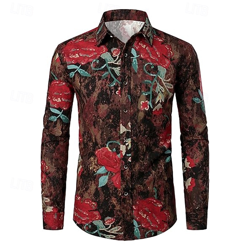 Retro Vintage 1970s Shirt Hippie Disco Fancy Dress Men's Halloween Carnival Party Party / Evening Casual Daily Adults' Shirt3