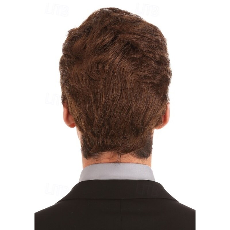 Brown Salesman Wig Halloween Cosplay Party Wigs3