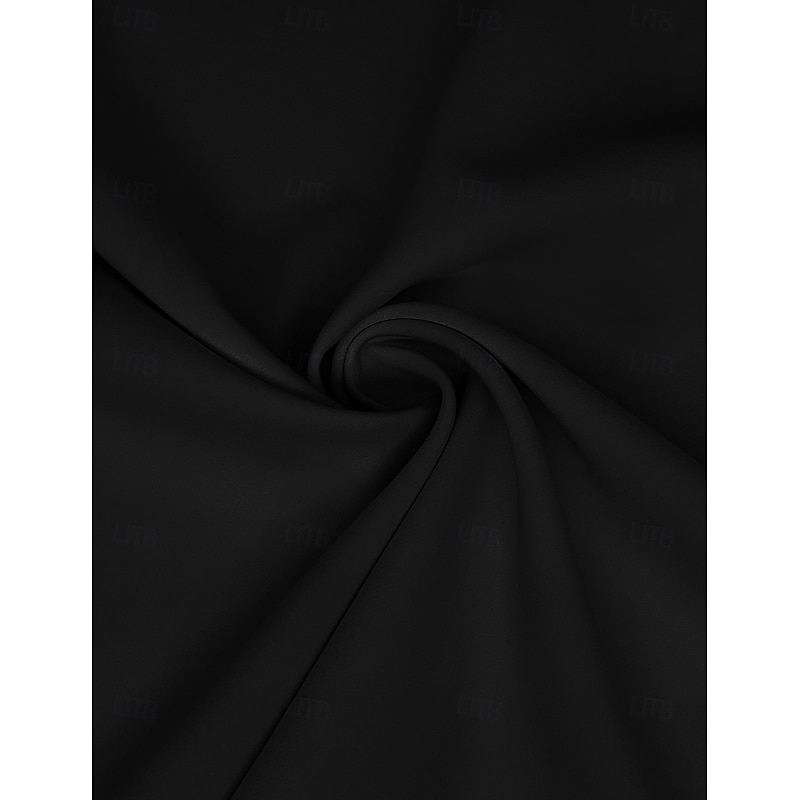 Black Tie A-Line Evening Gown Elegant Formal Dress Floor Length Fall Wedding Guest Dress Short Sleeve V Neck Pocket Stretch Crepe with Slit Masquerade Dress3