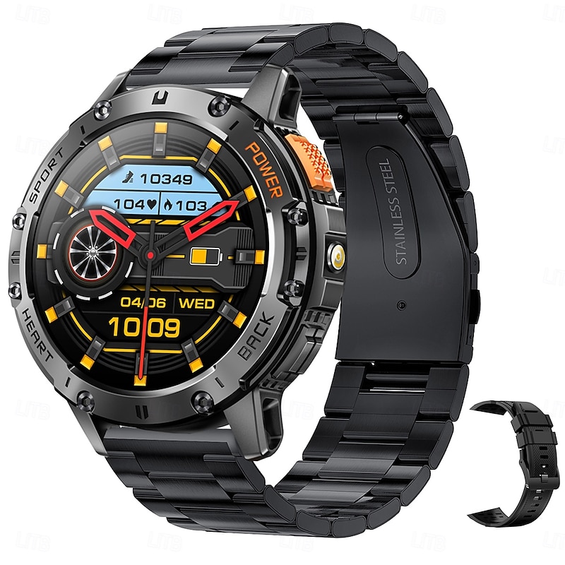 iMosi K65 Smart Watch 1.43 inch Smartwatch Fitness Running Watch Bluetooth Pedometer Call Reminder Activity Tracker Compatible with Android iOS Women Men Hands-Free Calls Waterproof Media Control IP