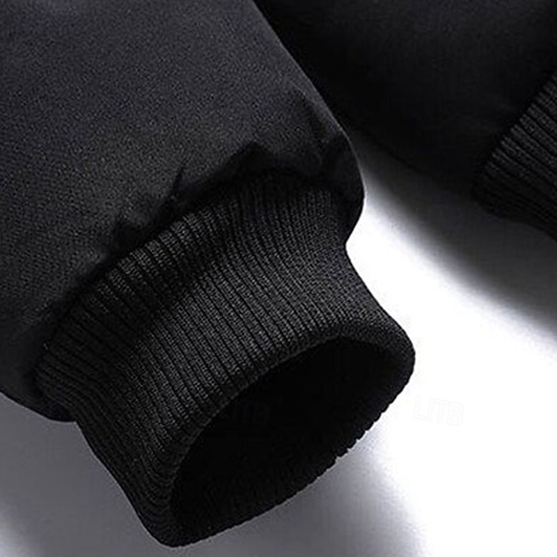 Men's Winter Coat Puffer Jacket Padded Jacket Pocket Polyster Daily Wear Date Vacation Regular Fashion Casual Comfortable Thermal Warm Fall & Winter Color Block Black Red Army Green Gray Puffer Jacket4