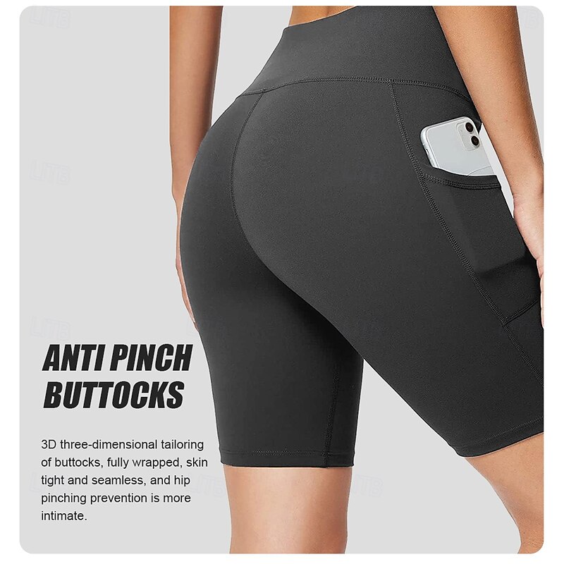 Women's Cycling Shorts Bike Shorts Slim Fit Sports Elastic Sweat-Wicking Breathable Black Dark Blue Clothing Apparel Bike Wear3