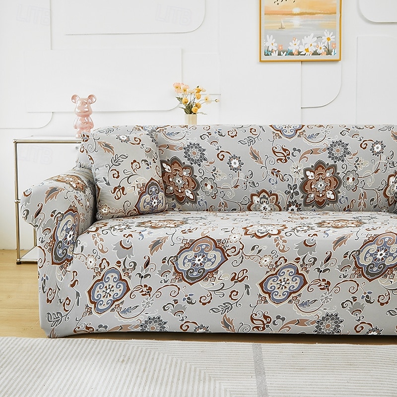 Printed Sofa Cover Elastic Sofa Slipcover for L-Shaped Couches Stylish and Durable Furniture Protector Ideal for Refreshing Your Living Room Decor with a Unique Design2