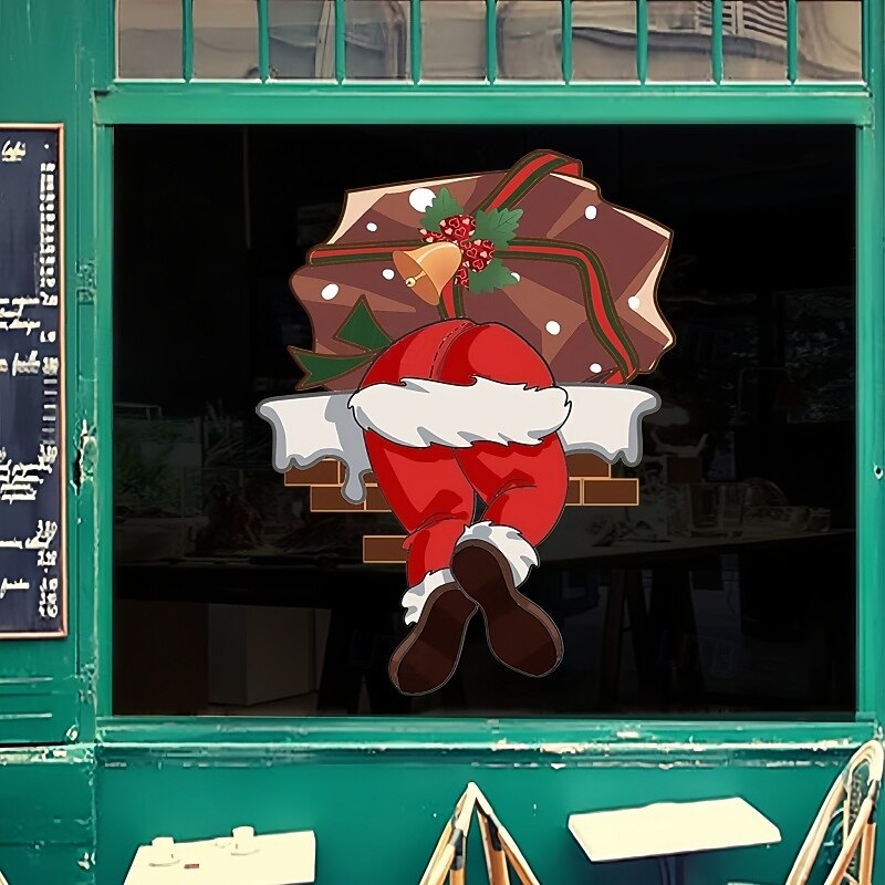 Christmas Santa Claus Wall Stickers Wall Decorations Wall Stickers For Gift Giving Over Walls3