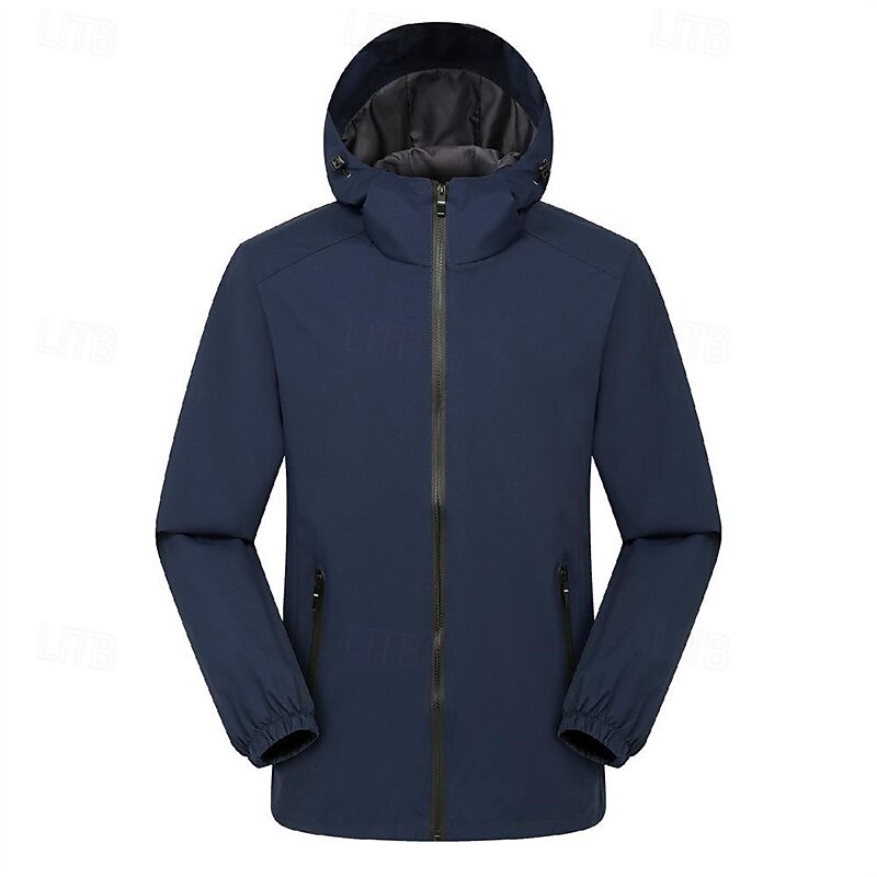 Men's Softshell Jacket Hiking Jacket Outdoor Windproof Water Resistant Windbreaker Jacket Lightweight Puffer Jacket Traveling Black Red Navy Blue Royal Blue Orange4