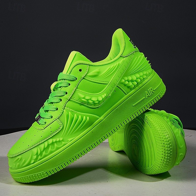 Men's Neon Green Athletic Sneakers – Lightweight Design, Bold Style for Running, Sports, and Casual Wear2
