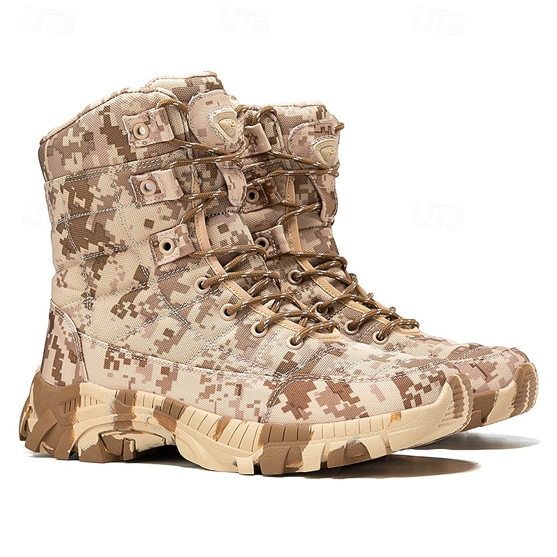 Men's Tactical Desert Camouflage Combat Boots – Lightweight, Breathable, and Durable for Outdoor Hiking and Military Use3