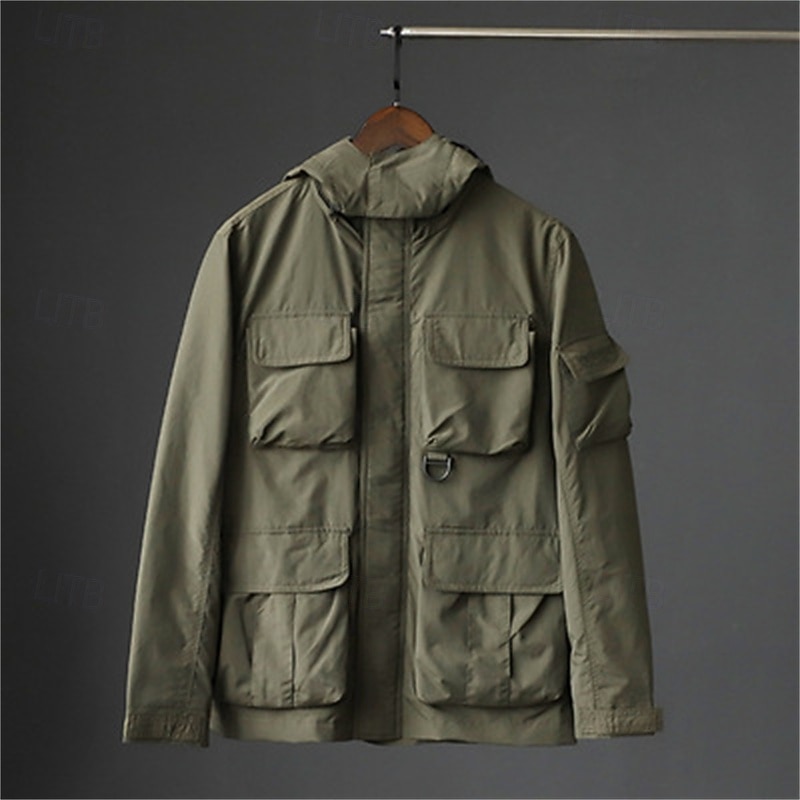 Men's Softshell Jacket Hiking Jacket Outdoor Windproof Water Resistant Lightweight Jacket Windbreaker Jacket Traveling Black Army Green Navy Blue Khaki4
