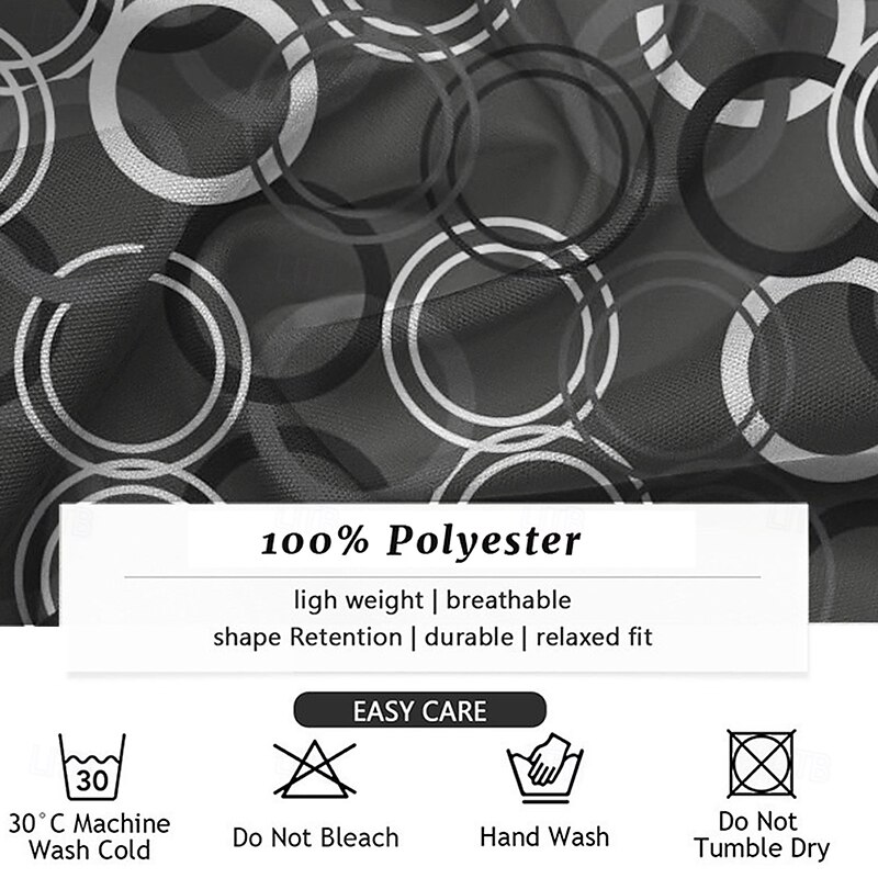 Men's Circle Geometric Pattern Dress Shirt Button Up Shirt Long Sleeve Casual Business Casual Business Daily Fall Winter Spring & Summer Shirt Collar Button Up 3D Print Black3