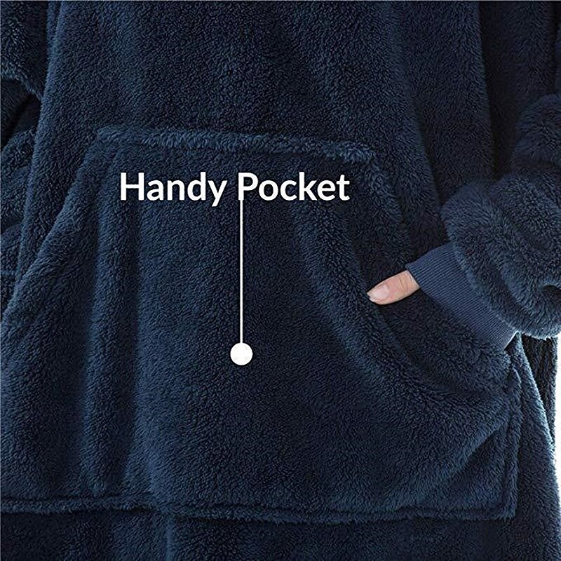 Oversized Hoodie Blanket Soft Fleece Wearable Blanket Sweatshirt Lightweight with Sleeves and Front Pocket for Women Men Plush Wrap Throw Wearable Blanket for Lounge Watching TV3