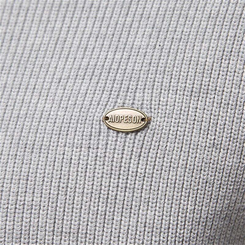 New Autumn Cotton Zipper Cardigans for Men Fashion Casual Social Men Sweaters High Collar Warm Winter Knitted Sweater Men4