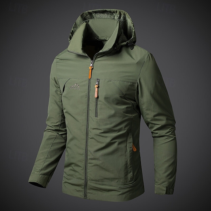Men's Hiking Jacket Outdoor Windproof Water Resistant Lightweight Jacket Windbreaker Jacket Traveling Black Army Green Dark Blue Grey