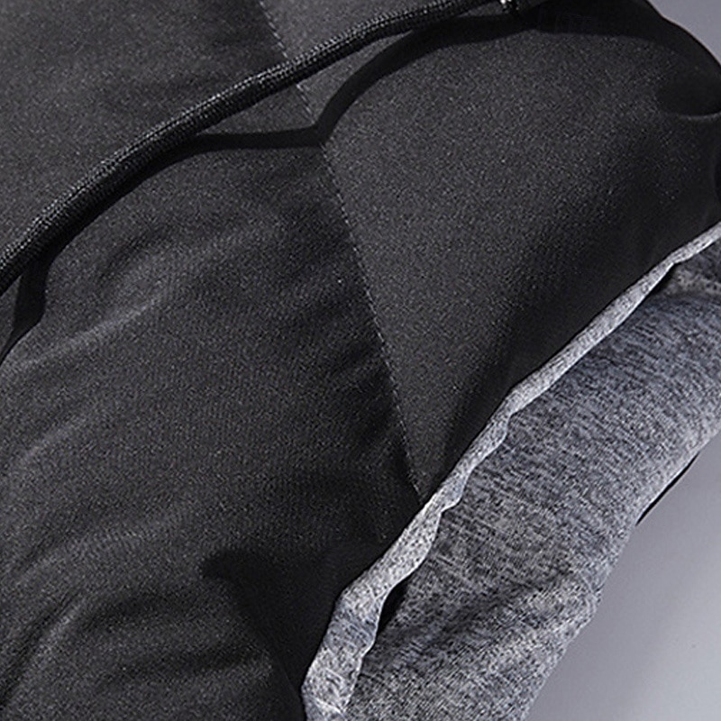 Men's Down Vest Puffer Vest Vest Gilet Vacation Daily Date Fashion Casual Fall & Winter Pocket Polyester Warm Comfortable Plain Zipper Hooded Regular Fit Black Beige Vest4