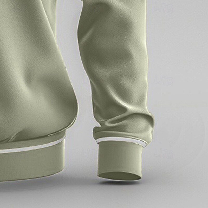 Men's Sport Polo Quarter Zip Polo Street Vacation Quarter Zip Long Sleeve Fashion Basic Solid Color Pocket Spring &  Fall Regular Fit Green Dark Grey Sport Polo3