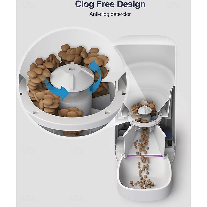 Dog Cat Pets Automatic Feeder Bowl ABS+PC Foldable Easy to Install Splittable Solid Colored White Bowls & Feeding Home Daily4