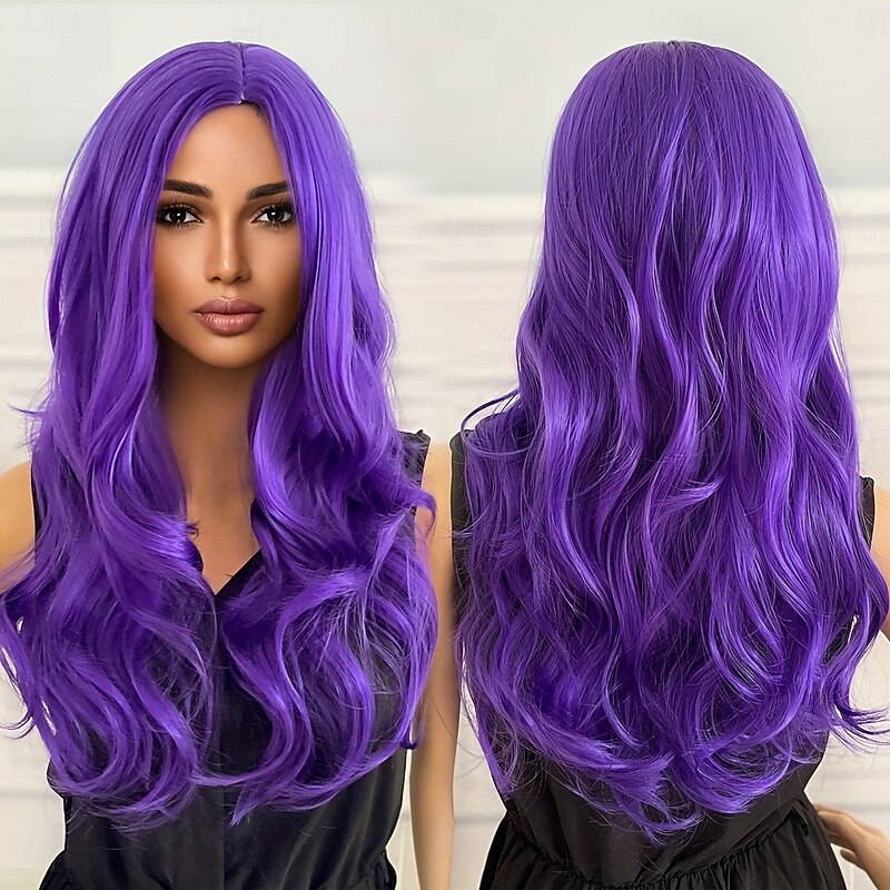 Costume Wigs Colorful Long Curly Synthetic Wig Cosplay Wig For Carnival Cosplay Party4