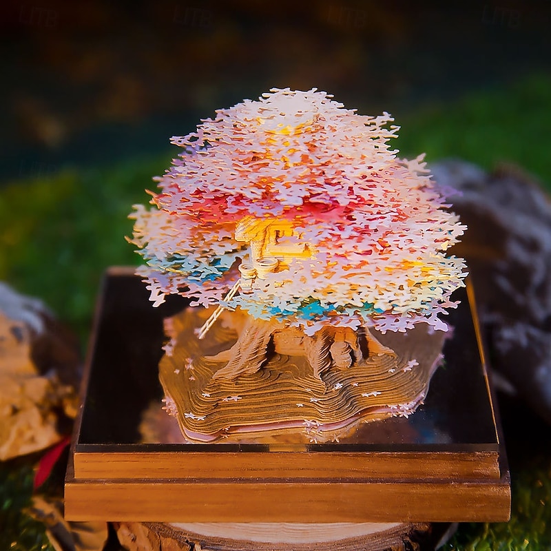 2025 Desk Calendar Memo Pad 3D Memo Pad Notepad Paper Carving Non-Sticky Paper Notes 3D Decoration Notepad Paper Romantic Gift Carving2