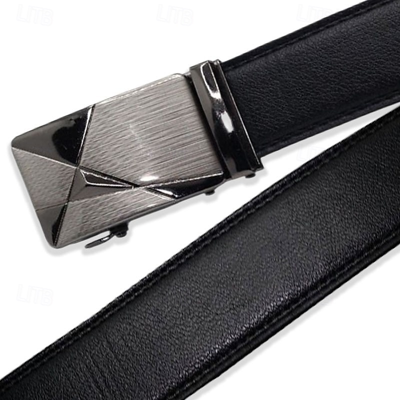 Black Automatic Buckle Belt Men's Casual Belt