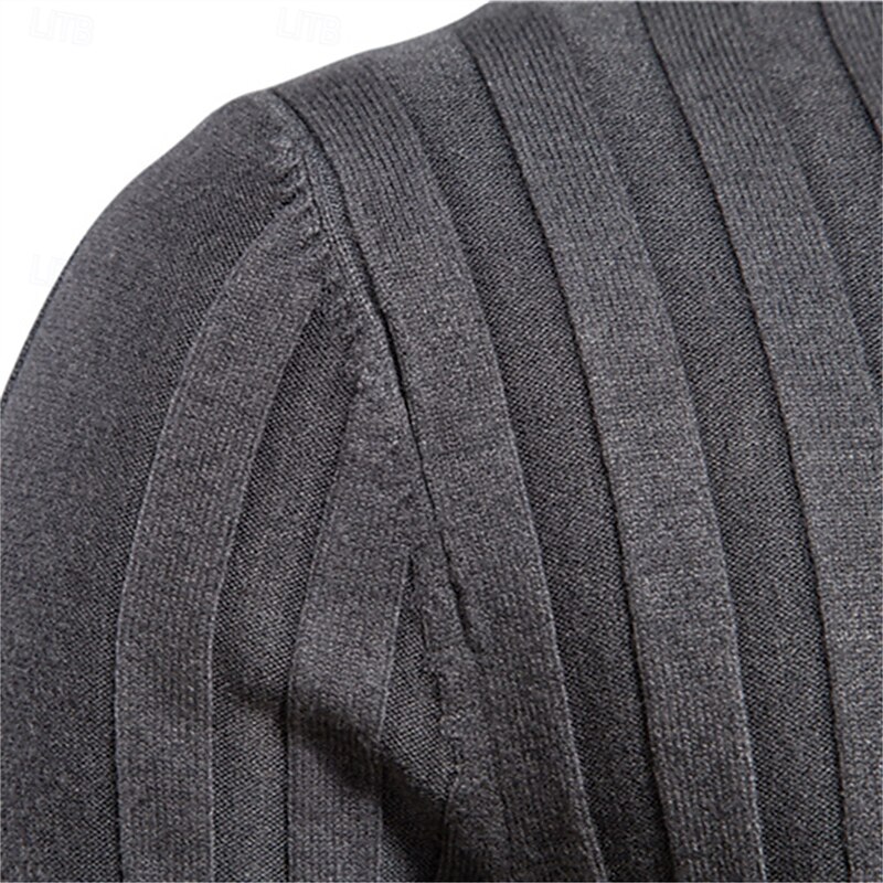 Slim Fit Pullovers Turtleneck Men Casual Basic Solid Color Warm Striped Sweater Mens New Winter Fashion Sweaters Male3