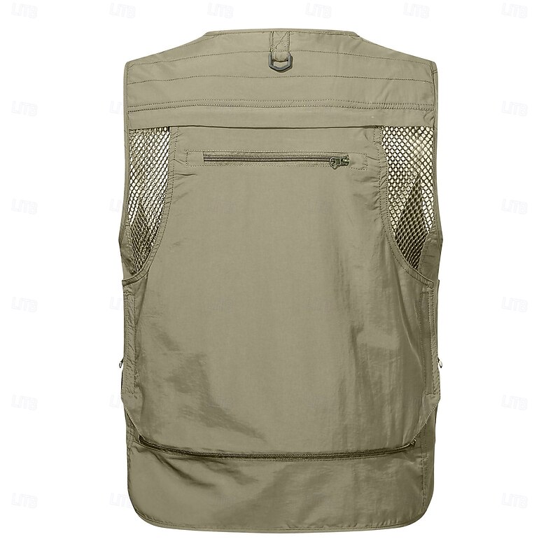Men's Vest Waistcoat Gilet Fishing Vest Hiking Vest Sports Outdoor Fishing Photography Camping & Hiking Casual Fall Winter Mesh Side Pockets Quick Dry Double Layered Polyester Tactical Practical3