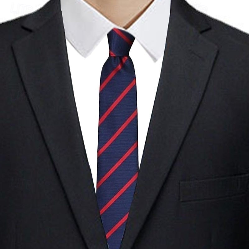 1Pc Men's Wedding Tie Narrow Stripe Tie 8cm Wide Men Arrow Pattern Tie
