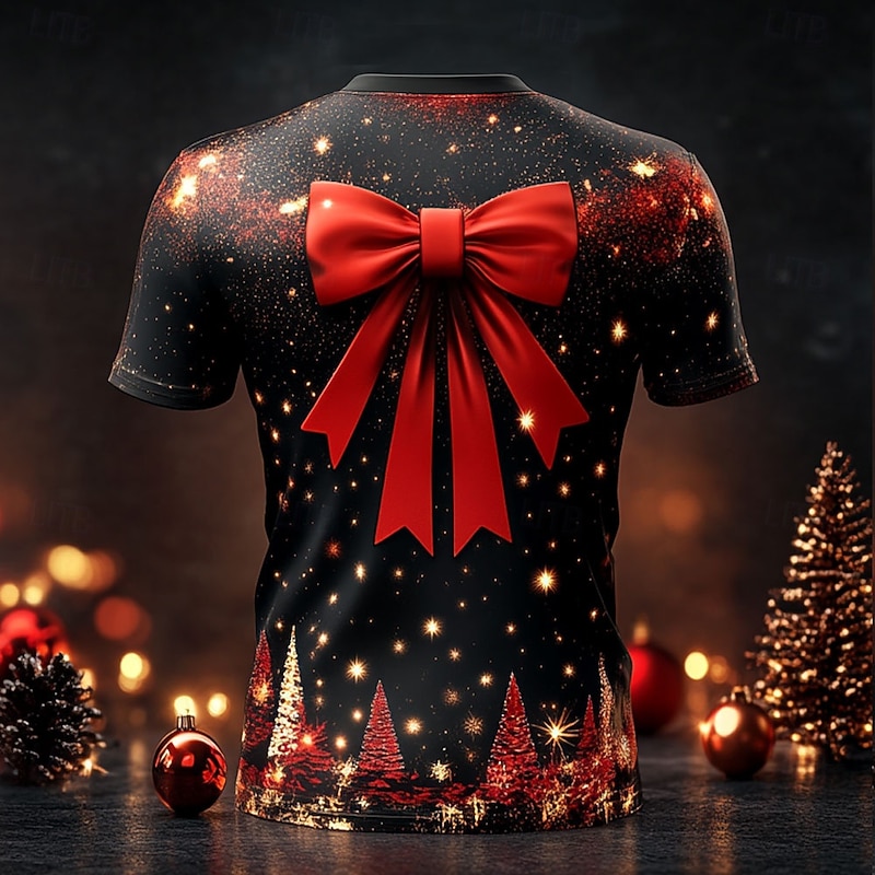 Christmas Men's Christmas Costume 3D T-shirts Pattern Fashion 3D Print Tee Party Street Black Short Sleeve Crew Neck Summer Spring Clothing Apparel S M L XL XXL XXXL2