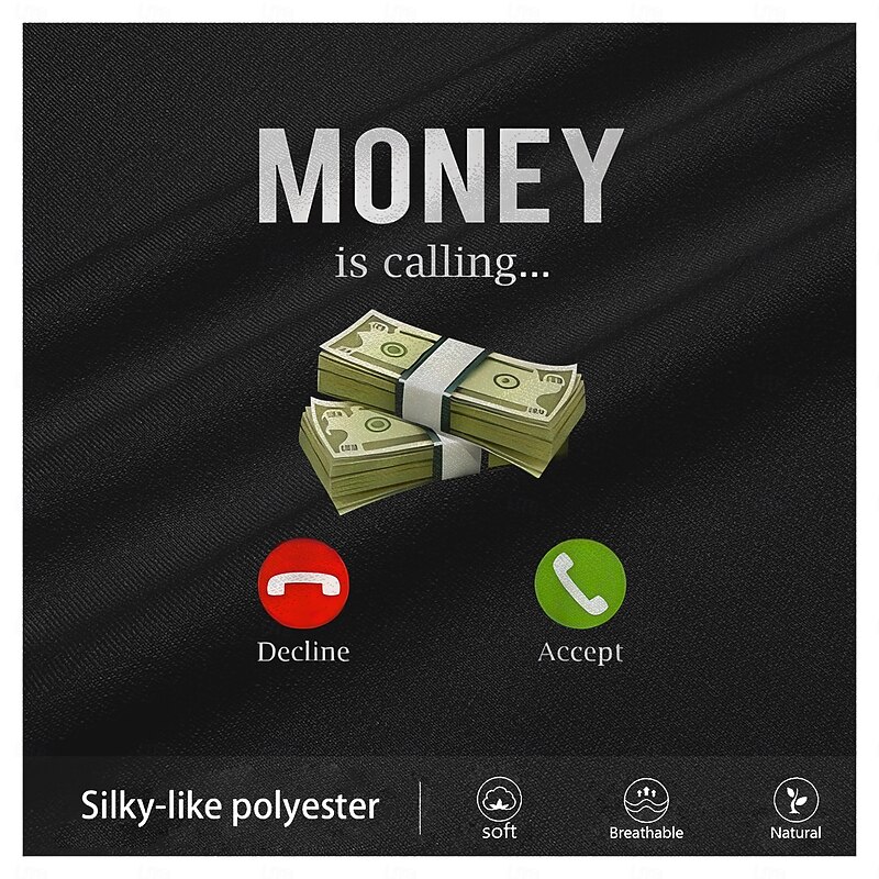 Men's Money Funny Slang T Shirt Long Sleeve T shirt 3D Print Crew Neck Shirt Designer Retro Vintage Street Casual Daily Black Summer Spring Fall Clothing Apparel S M L XL XXL XXXL3