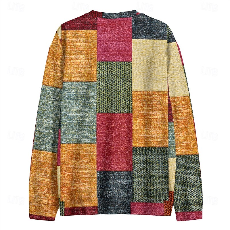 Men's Graphic Patchwork Sweatshirts Golf Pullover Sweatshirt Long Sleeve Sweatshirt Hooded Vacation Cool Daily Print Vacation Sports Outdoor Going out Printing Winter Spring &  Fall2