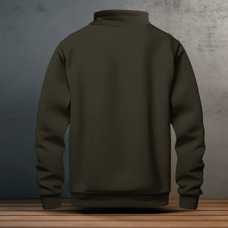 Christmas Men's Santa Claus Sweatshirts Sweatshirt Sweatshirt Zip Sweatshirt Long Sleeve Sweatshirt Stand Collar Half Zip Quarter Zip Vacation Fashion Cute 3D Printing Party Christmas Holiday Half3