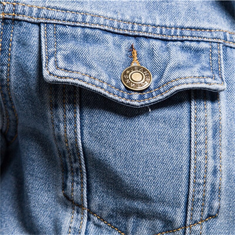 Men's Jean Jacket Denim Jacket Casual Daily Windbreaker Classic Style Denim Spring &  Fall Fall & Winter Solid / Plain Color Casual Lapel Regular Black Dark Blue Light Blue Jacket3