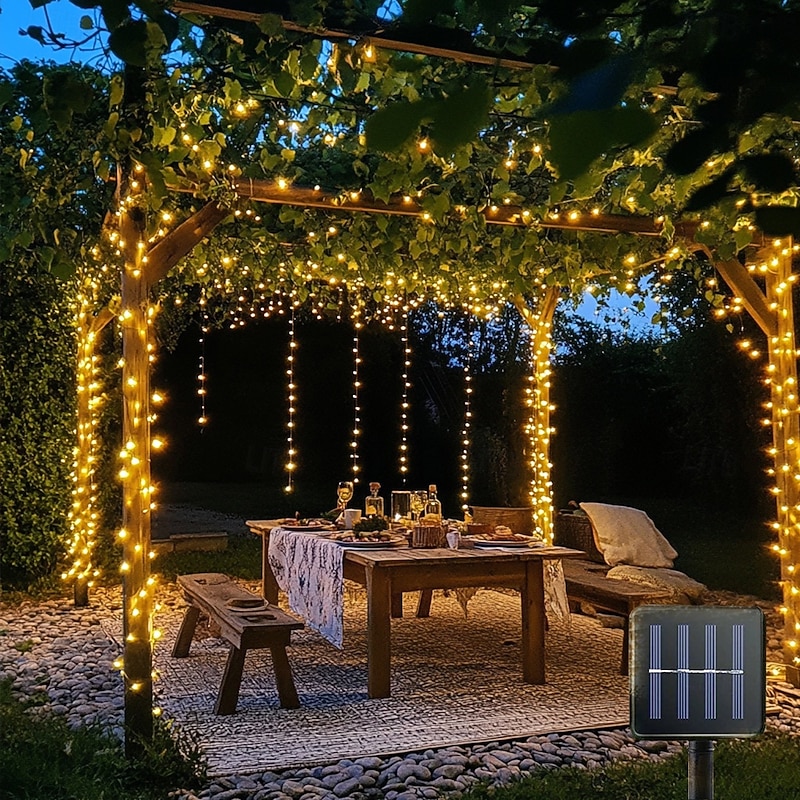 Waterproof Solar LED String Lights, Outdoor Christmas Fairy Lights 5M-20 to 22M-200 LEDs for Garden, Wedding, Party & Holiday Decor