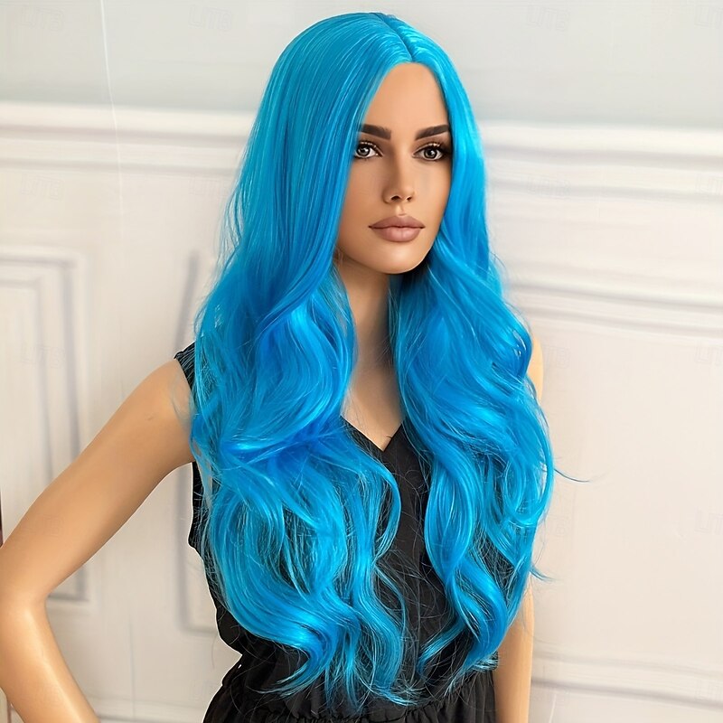 Costume Wigs Colorful Long Curly Synthetic Wig Cosplay Wig For Carnival Cosplay Party