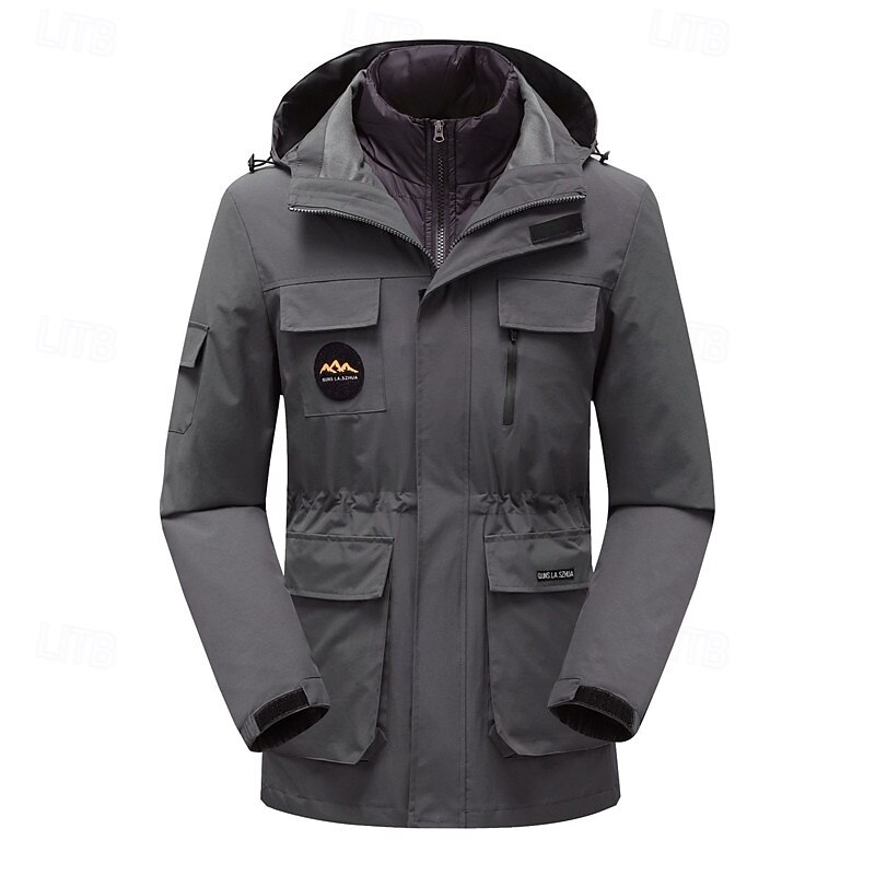 Women's Hiking Jacket Winter Outdoor Waterproof Windproof Front Zipper Lightweight Jacket Full Zip Camping / Hiking / Caving Black Ivory Pink Red Camouflage3