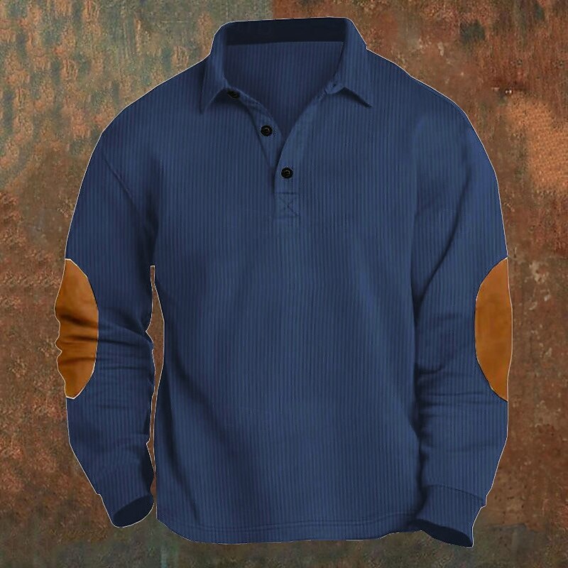 Men's Corduroy Shirt Golf Shirt Work Casual Lapel Long Sleeve Basic Modern Color Block Patchwork Button Spring &  Fall Regular Fit Black Yellow Army Green Blue Gray Corduroy Shirt2