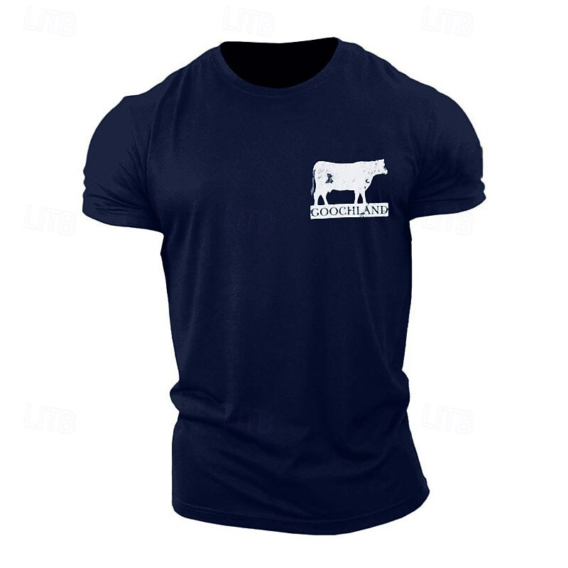 Men's Animal Cow Graphic Prints T shirt Graphic Tee Casual Style Classic Style Tee Top Short Sleeve T shirt Crew Neck Shirt Fashion Designer Classic Outdoor Street Sport Light Blue Black Pink Summer2