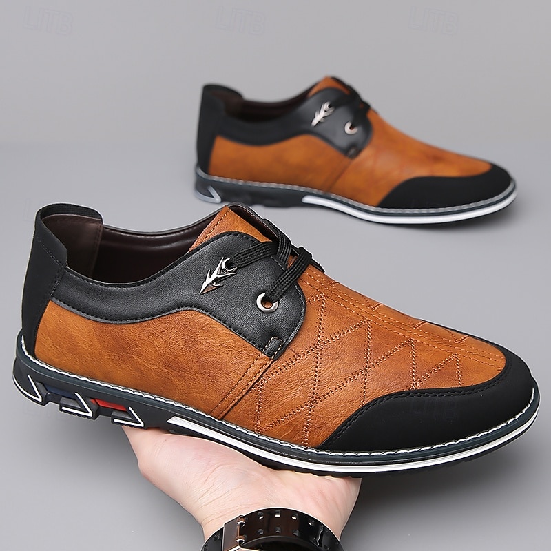 Men's Quilted Faux Leather Lace-Up Sneakers - Stylish Casual Shoes with Contrast Design and Comfortable Sole for Daily Wear4