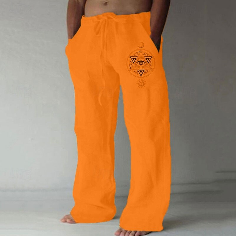 Men's Viking Pants Trousers Mid Waist Casual Outdoor Street Going out Spring &  Fall Black White Green2