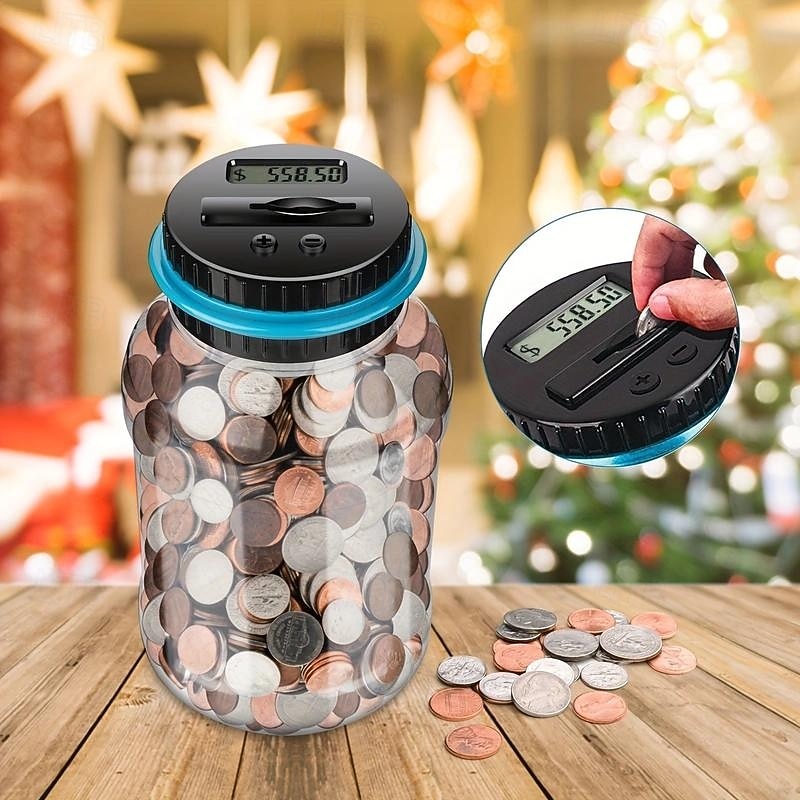 Digital Counting Money Jar 800 Coin Capacity, Perfect Kids Piggy Bank Powered By Batteries (Not Included), Fits All US Coins! Halloween/Thanksgiving Day/Christmas Gift4