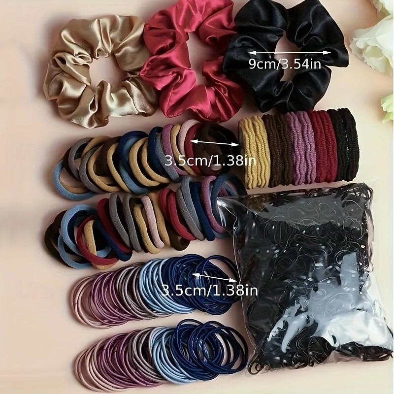 Large Intestine Hair Accessories Set - Versatile Hair Ties, Simple Hair Ropes, and Hair Circle Combinations for Stylish Hairdos - Perfect for Any Hair Type and Occasion4