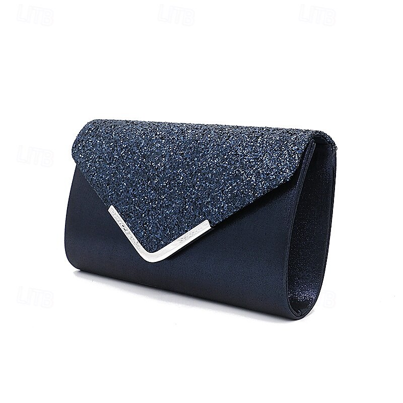 Women's Crossbody Bag Clutch Bags PU Leather for Evening Bridal Wedding Party with Chain Glitter Shine Fashion in Silver Black Pink3